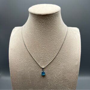 Light Blue Gemstone Pendant Necklace